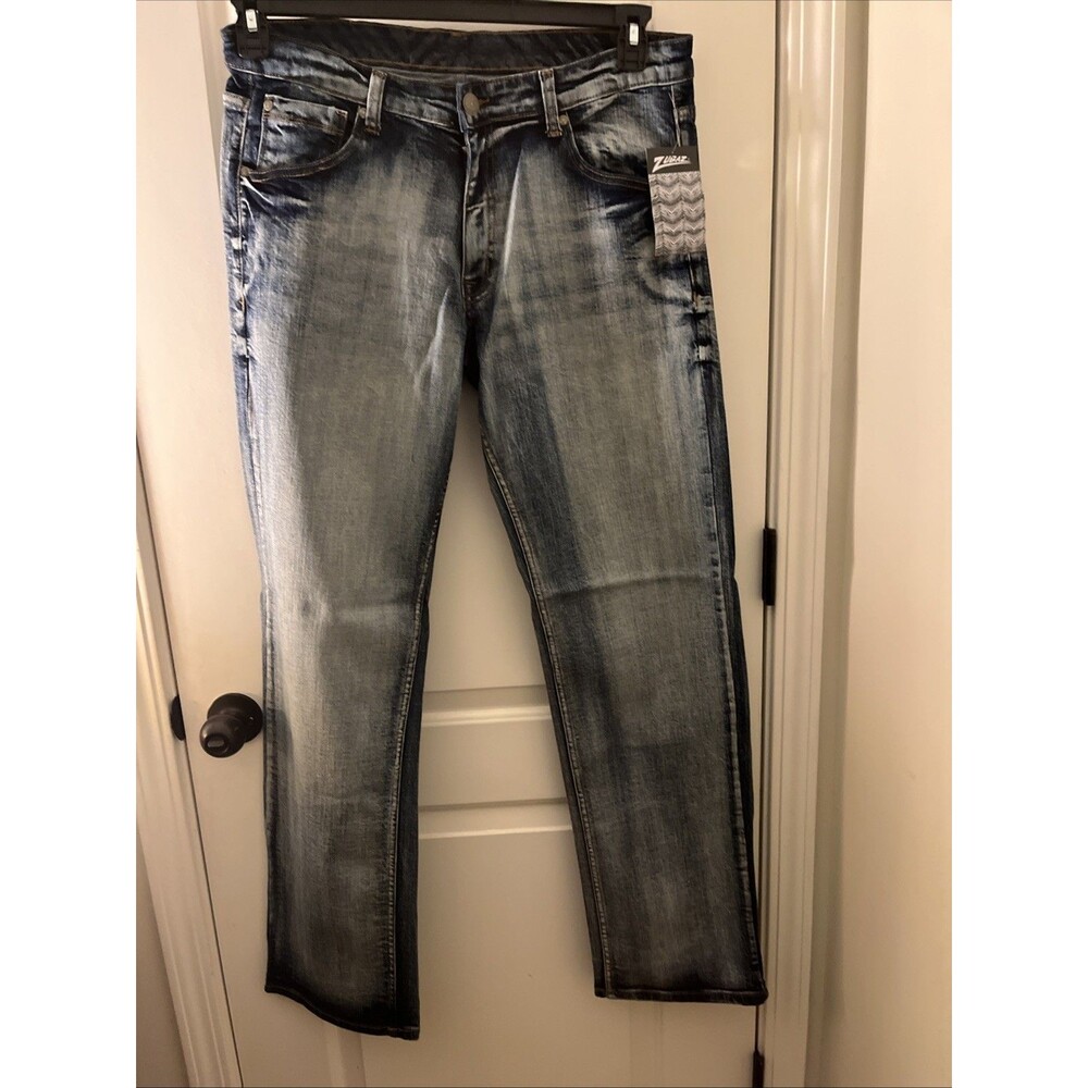 Men's Straight Leg Blue Jeans Zubaz  - Size 38X34
